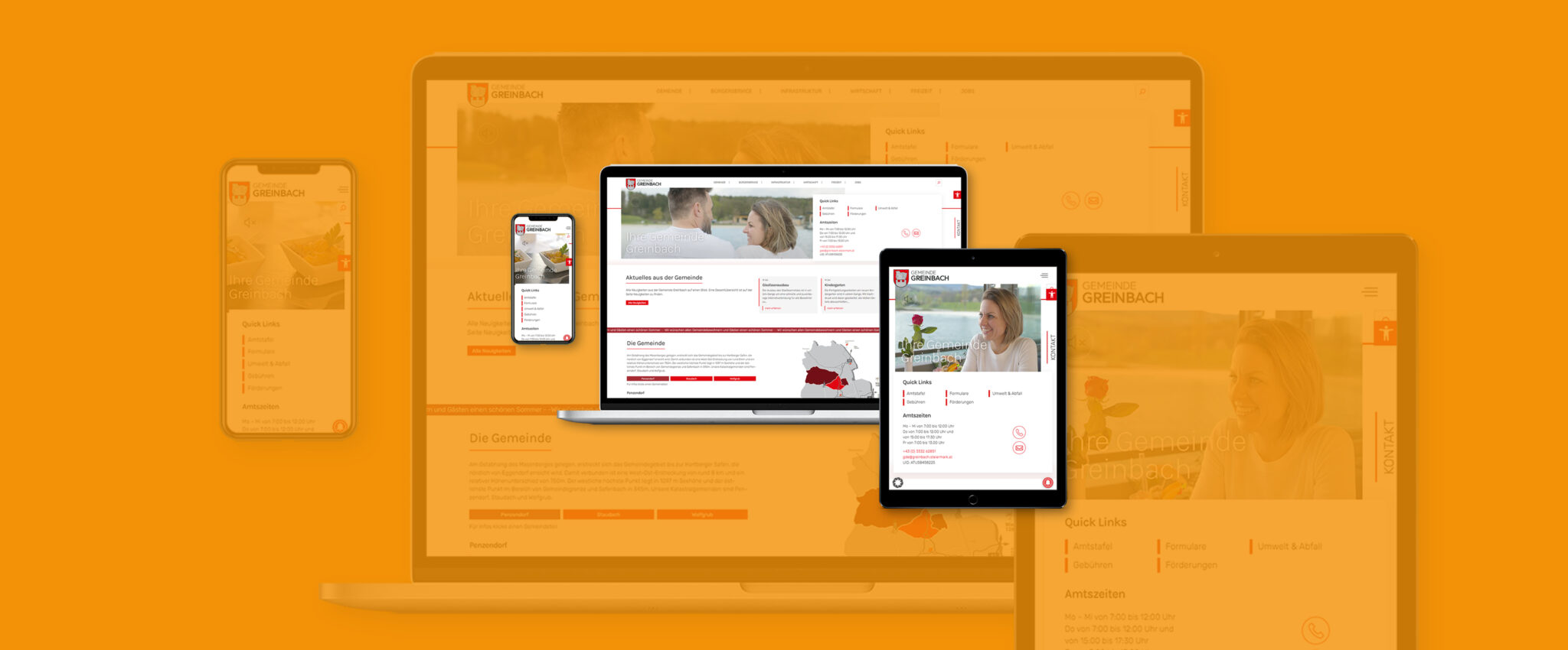 Gemeinde Website auf verschiedenen Devices